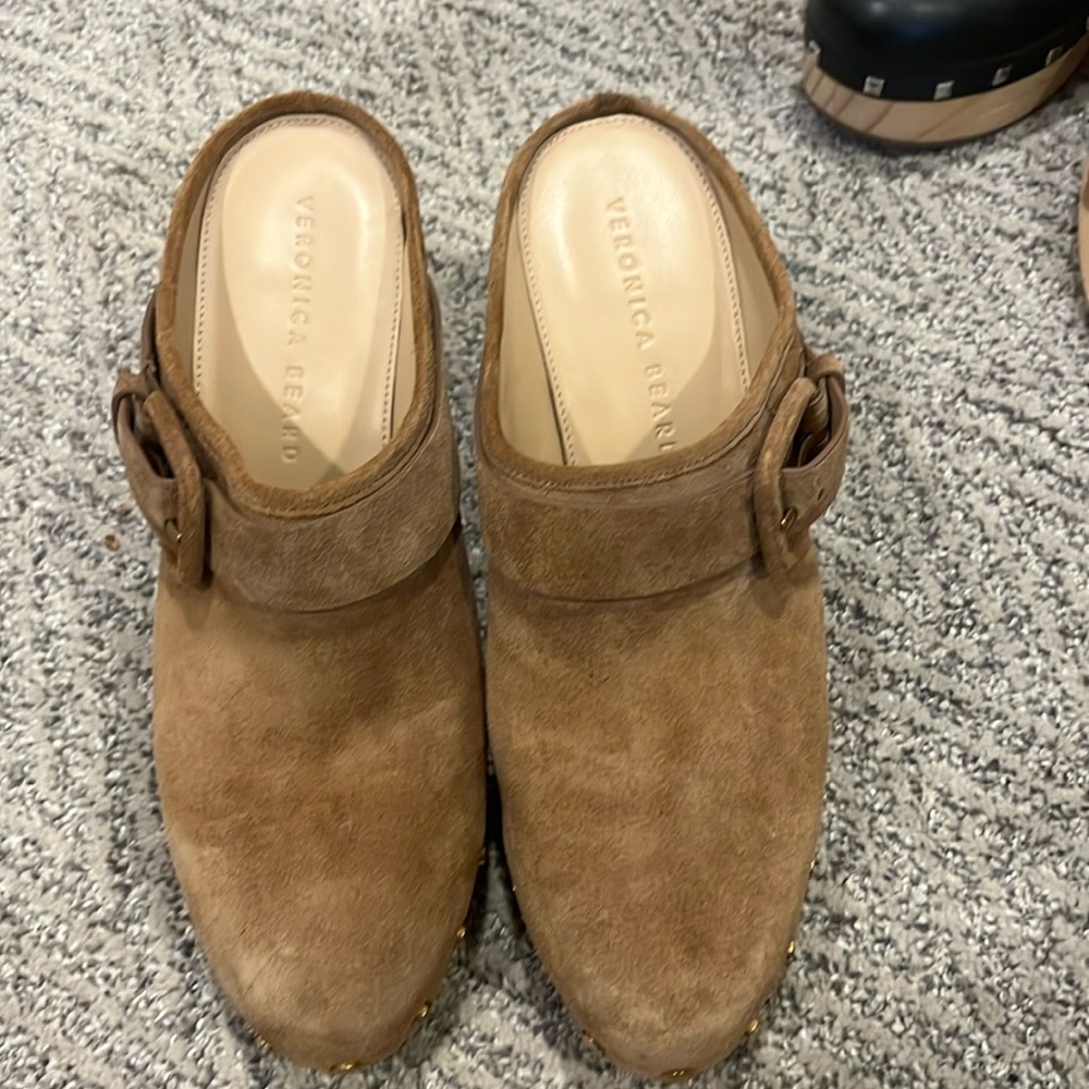 Veronica beard suede clogs-8